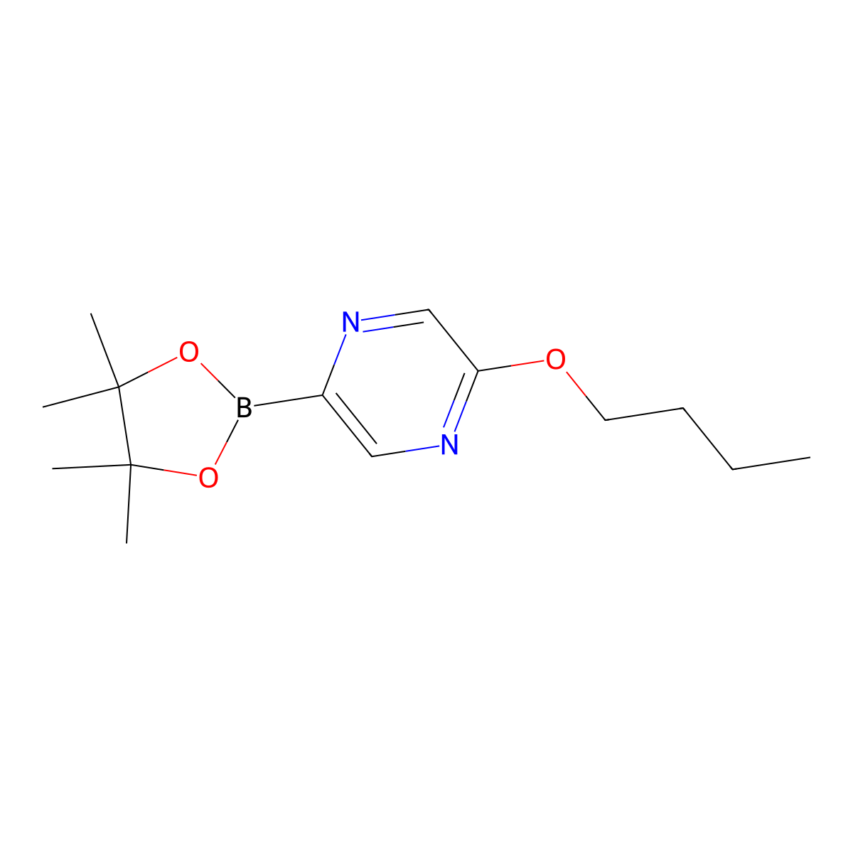 2-Butoxy-5-(4,4,5,5-tetramethyl-1,3,2-dioxaborolan-2-yl)pyrazine molecular structure, CAS 1416257-06-1