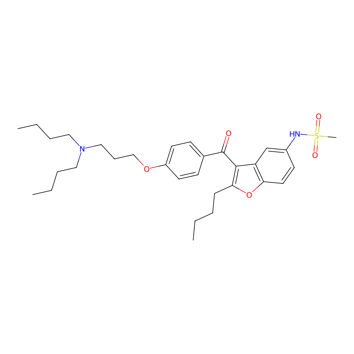 Dronedarone molecular structure, CAS 141626-36-0