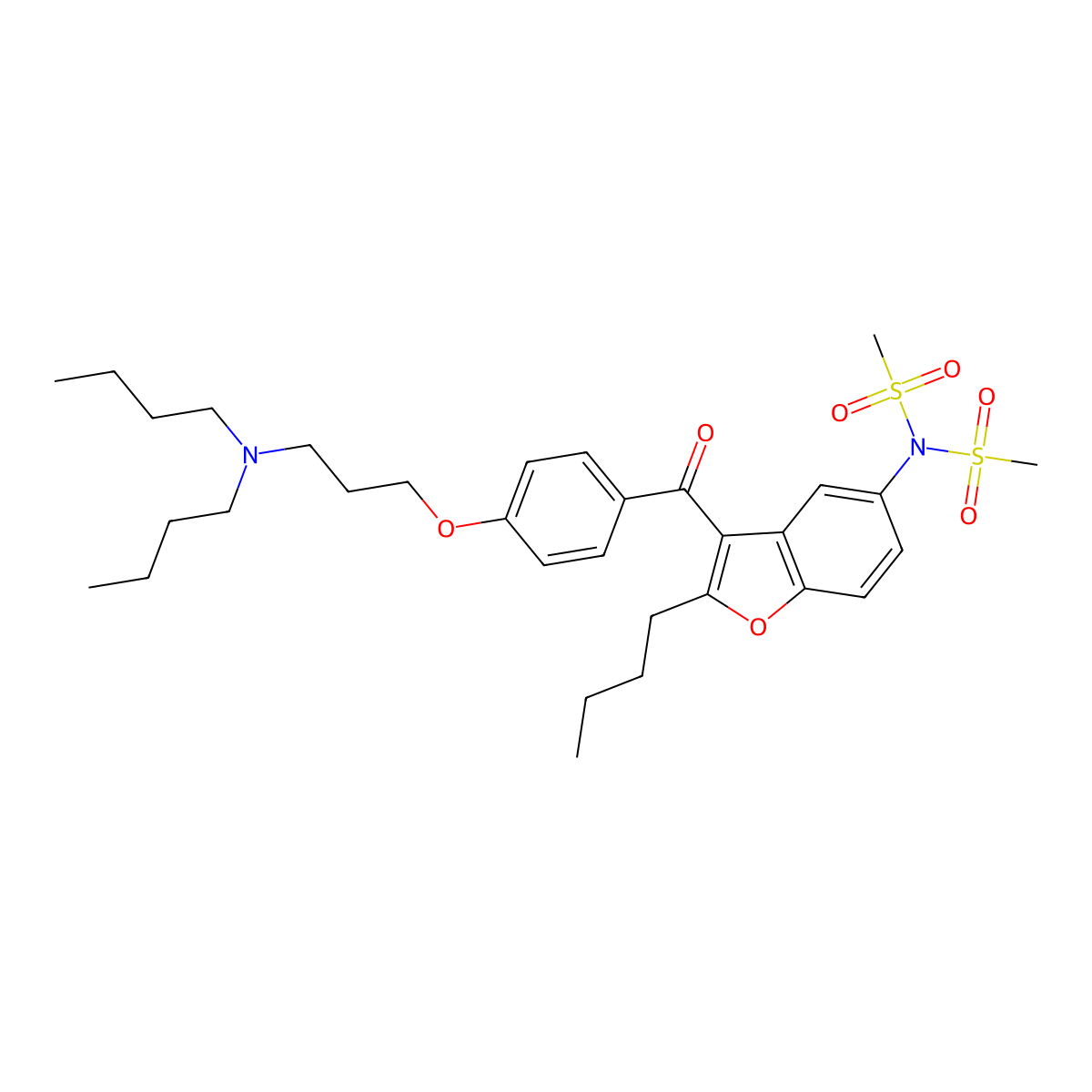 N-Mesyldronedarone molecular structure, CAS 141626-57-5
