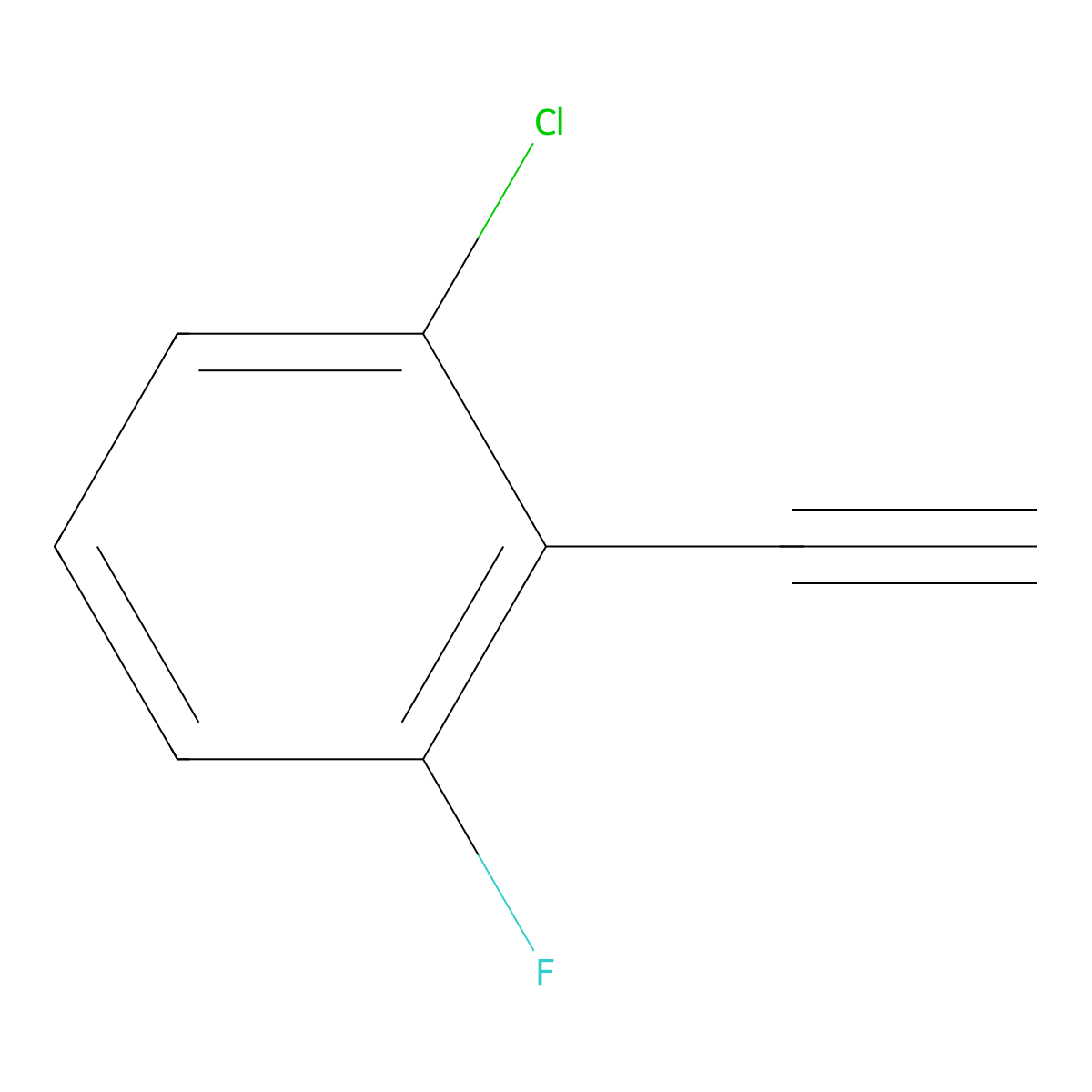 1-Chloro-2-ethynyl-3-fluorobenzene molecular structure, CAS 1416266-74-4