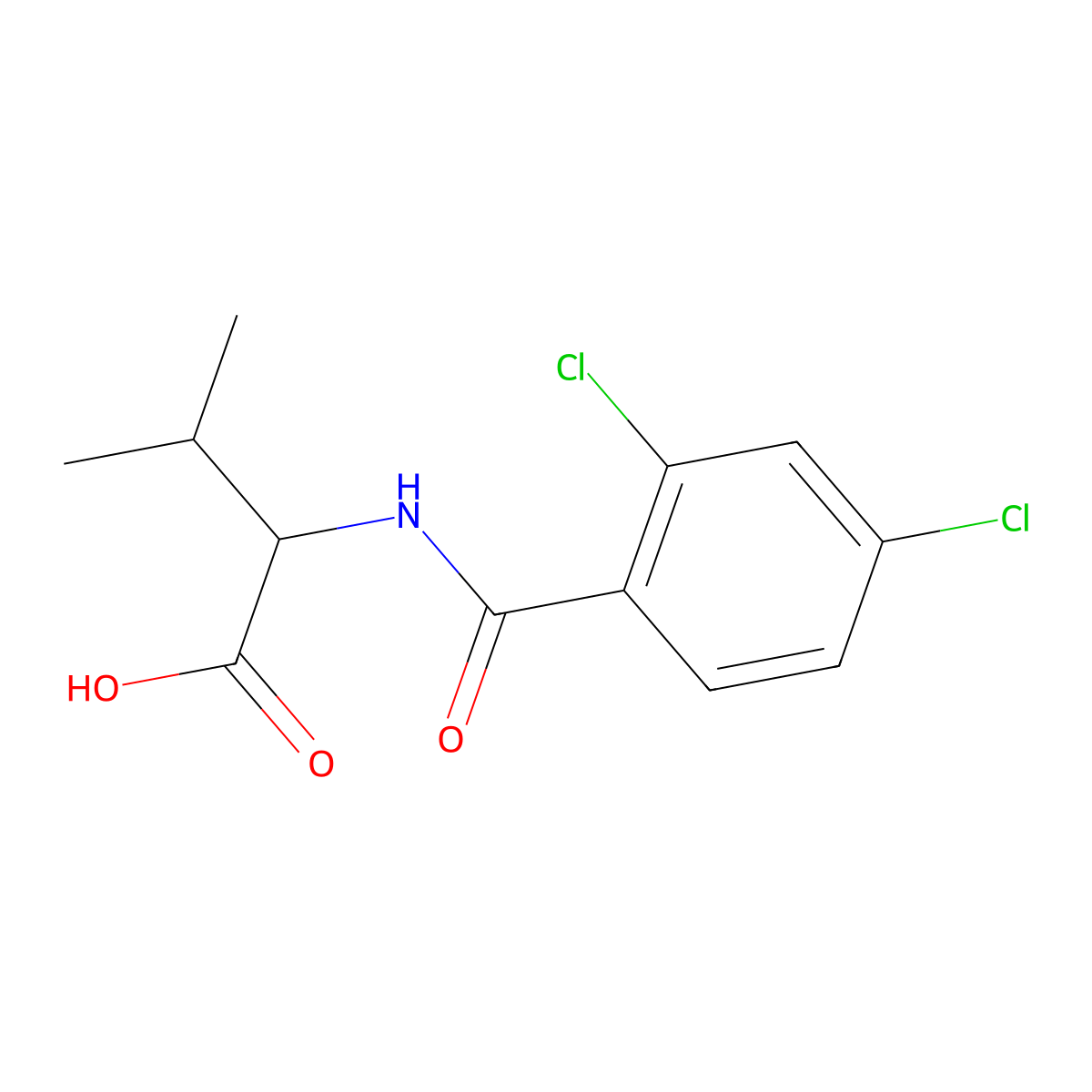 2-[(2,4-Dichlorobenzoyl)amino]-3-methylbutanoic acid molecular structure, CAS 141627-49-8