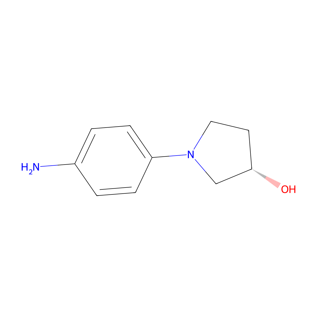 (3S)-1-(4-aminophenyl)pyrrolidin-3-ol molecular structure, CAS 1416276-67-9