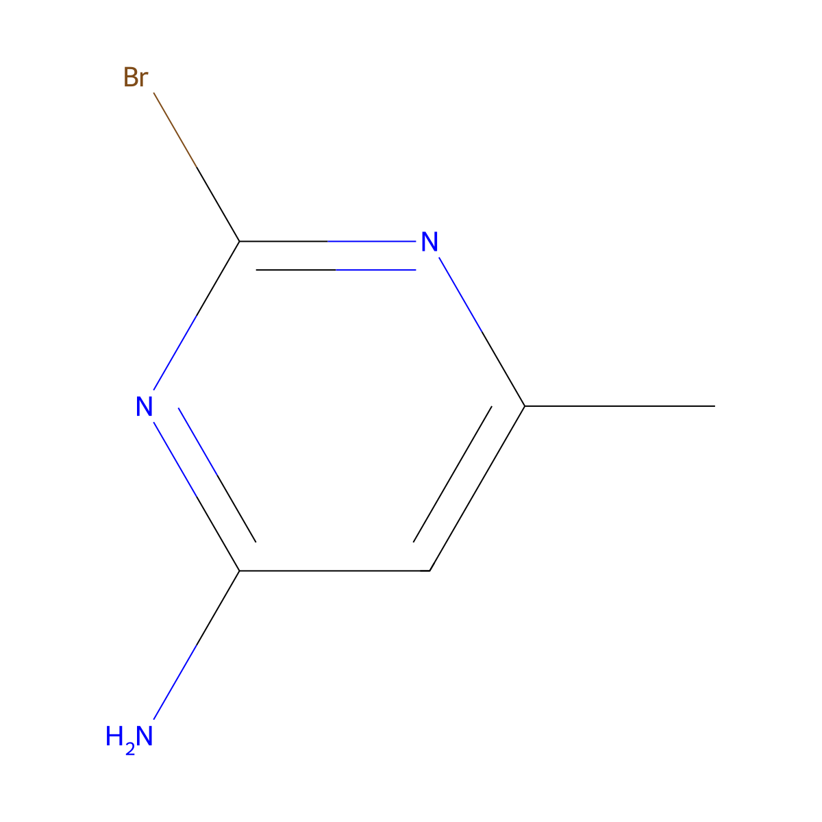 2-Bromo-6-methylpyrimidin-4-amine molecular structure, CAS 1416305-91-3