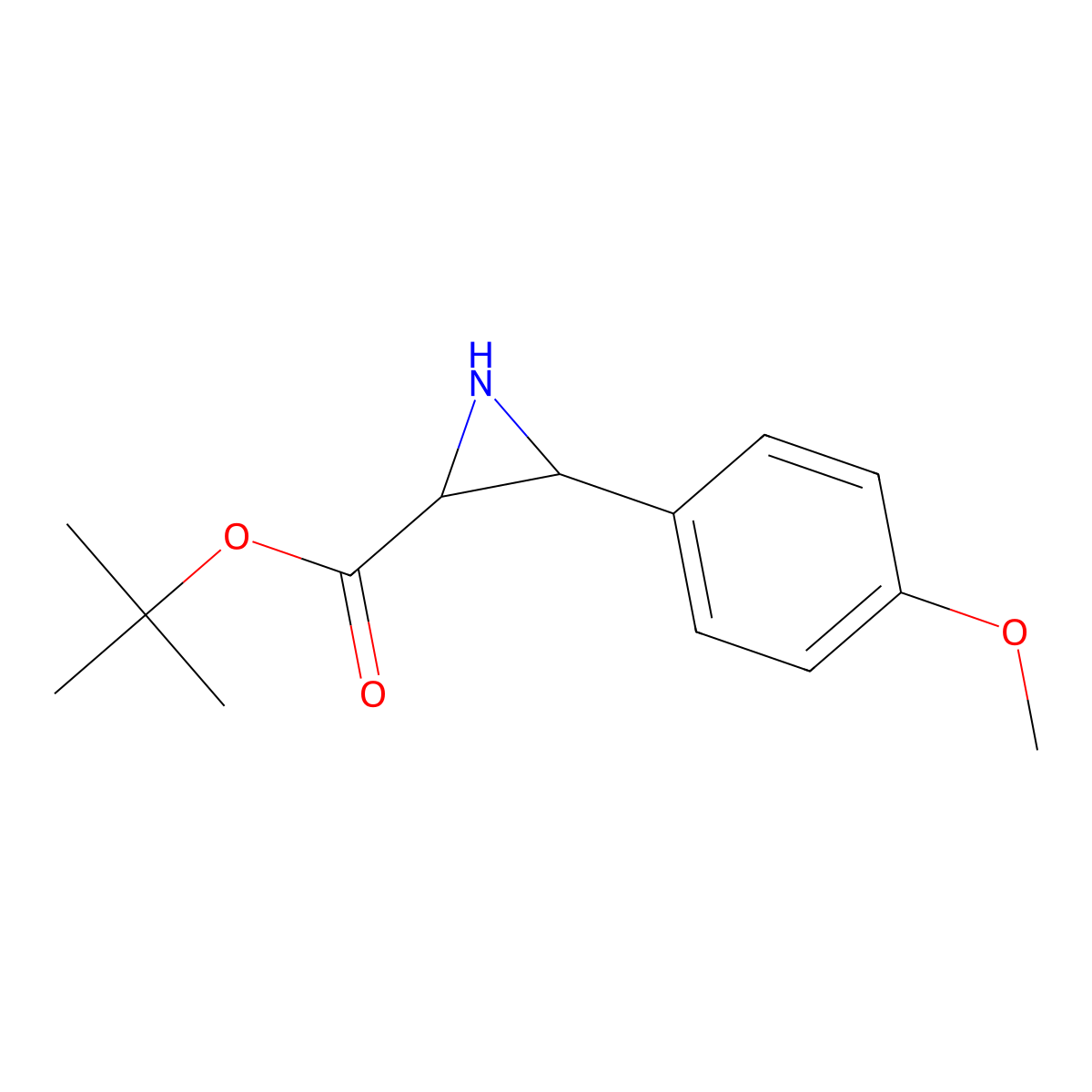 trans-Tert-butyl 3-(4-methoxyphenyl)aziridine-2-carboxylate molecular structure, CAS 1416307-72-6