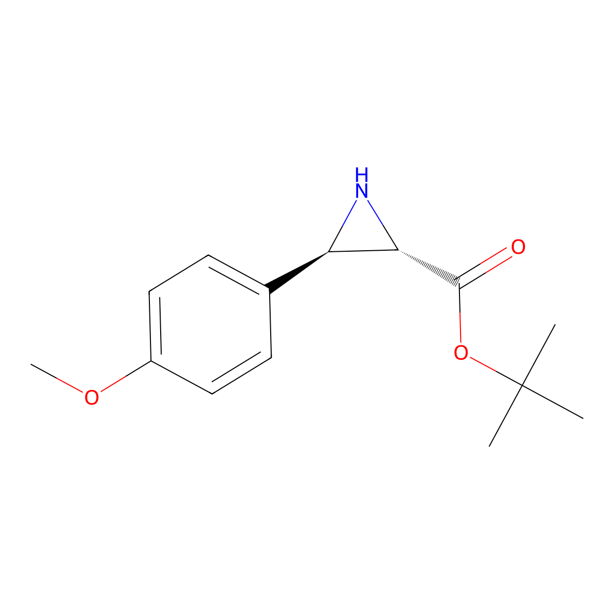 trans-Tert-butyl 3-(4-methoxyphenyl)aziridine-2-carboxylate molecular structure, CAS 1416307-72-6