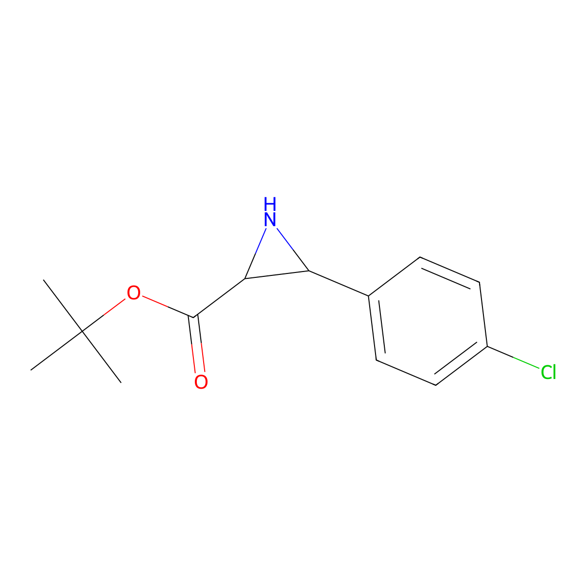 trans-Tert-butyl 3-(4-chlorophenyl)aziridine-2-carboxylate molecular structure, CAS 1416307-75-9
