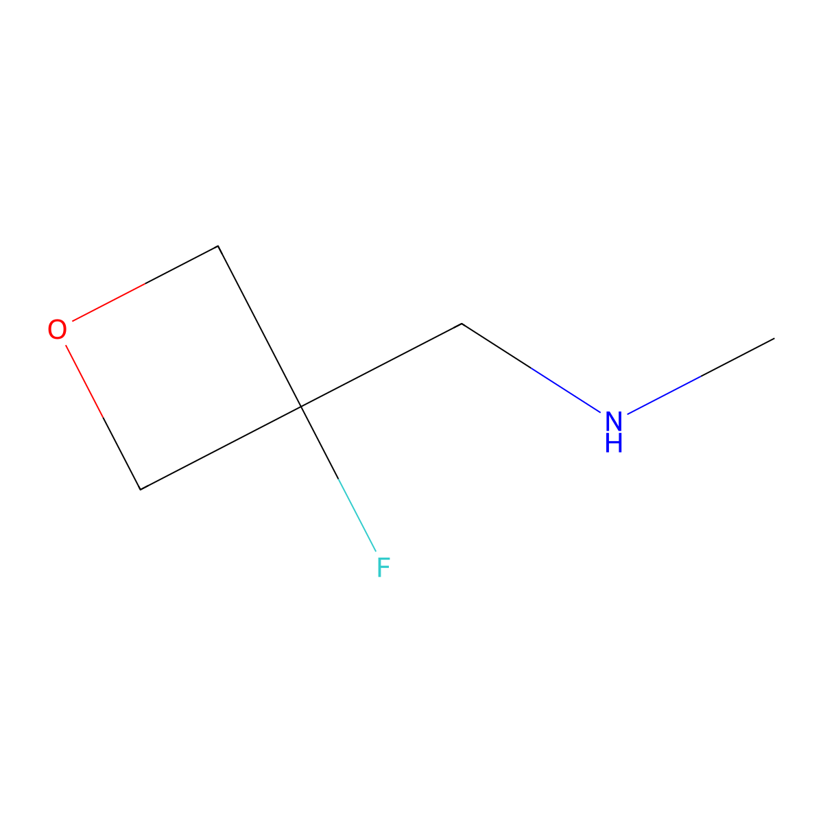 (3-Fluoro-oxetan-3-ylmethyl)methylamine molecular structure, CAS 1416323-10-8