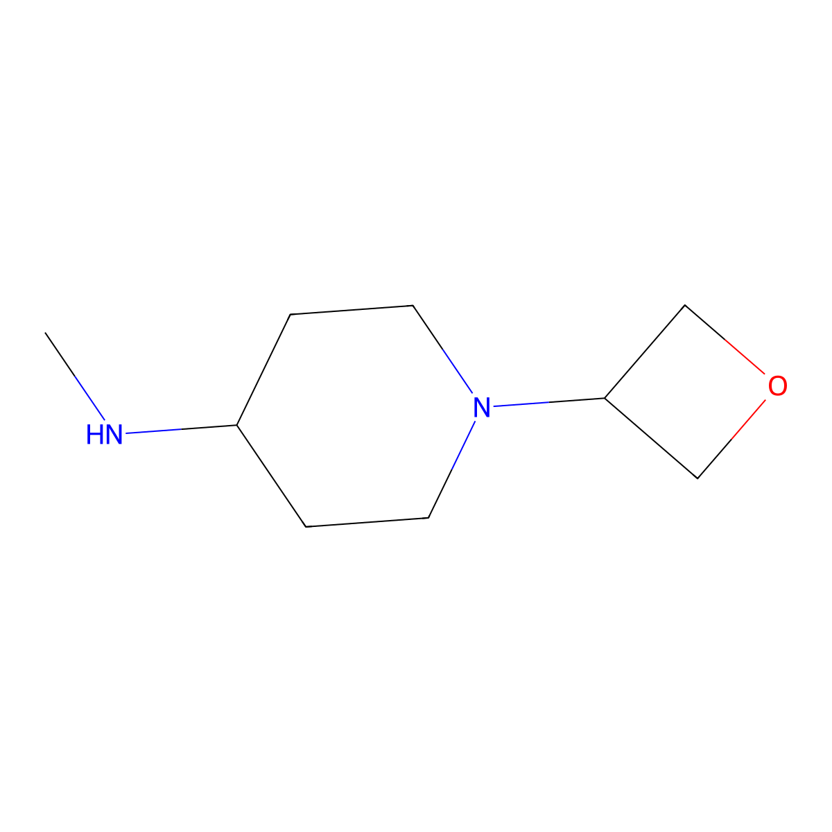 N-methyl-1-(oxetan-3-yl)piperidin-4-amine molecular structure, CAS 1416323-12-0