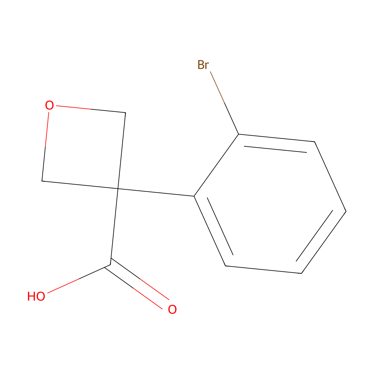 3-(2-Bromophenyl)oxetane-3-carboxylic acid molecular structure, CAS 1416323-14-2
