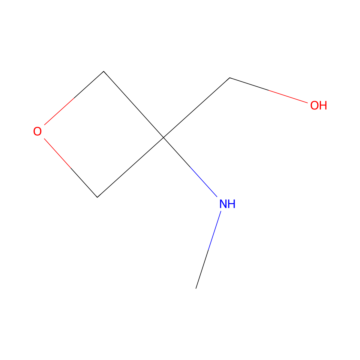 3-Oxetanemethanol, 3-(methylamino)- molecular structure, CAS 1416323-17-5