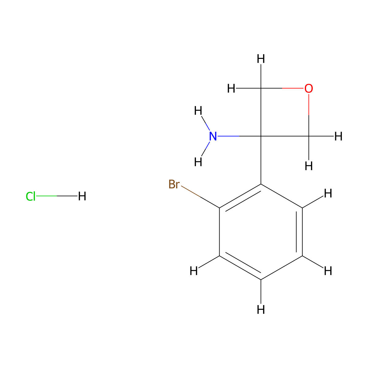 3-Amino-3-(2-bromophenyl)oxetane hydrochloride molecular structure, CAS 1416323-20-0