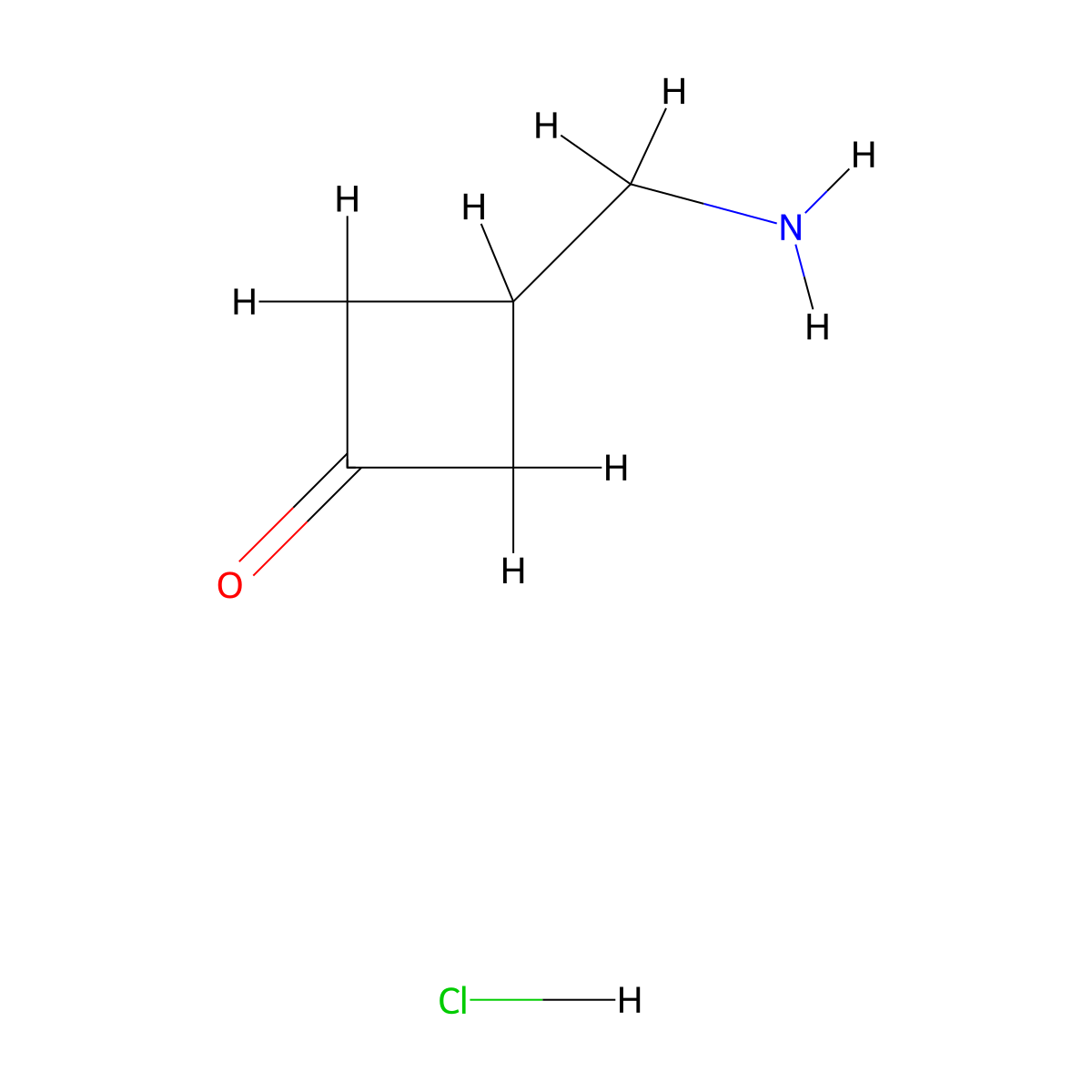 3-(Aminomethyl)cyclobutan-1-one hydrochloride molecular structure, CAS 1416323-22-2