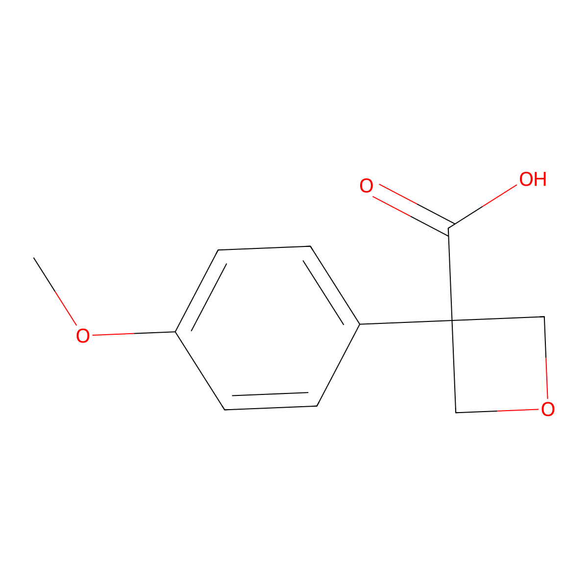 3-(4-Methoxyphenyl)oxetane-3-carboxylic acid molecular structure, CAS 1416323-25-5