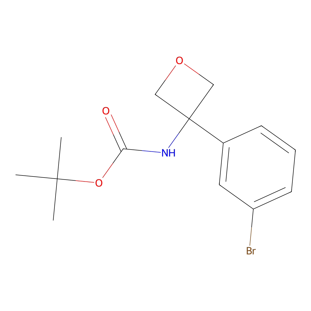 3-Boc-amino-3-(3-bromophenyl)oxetane molecular structure, CAS 1416323-32-4