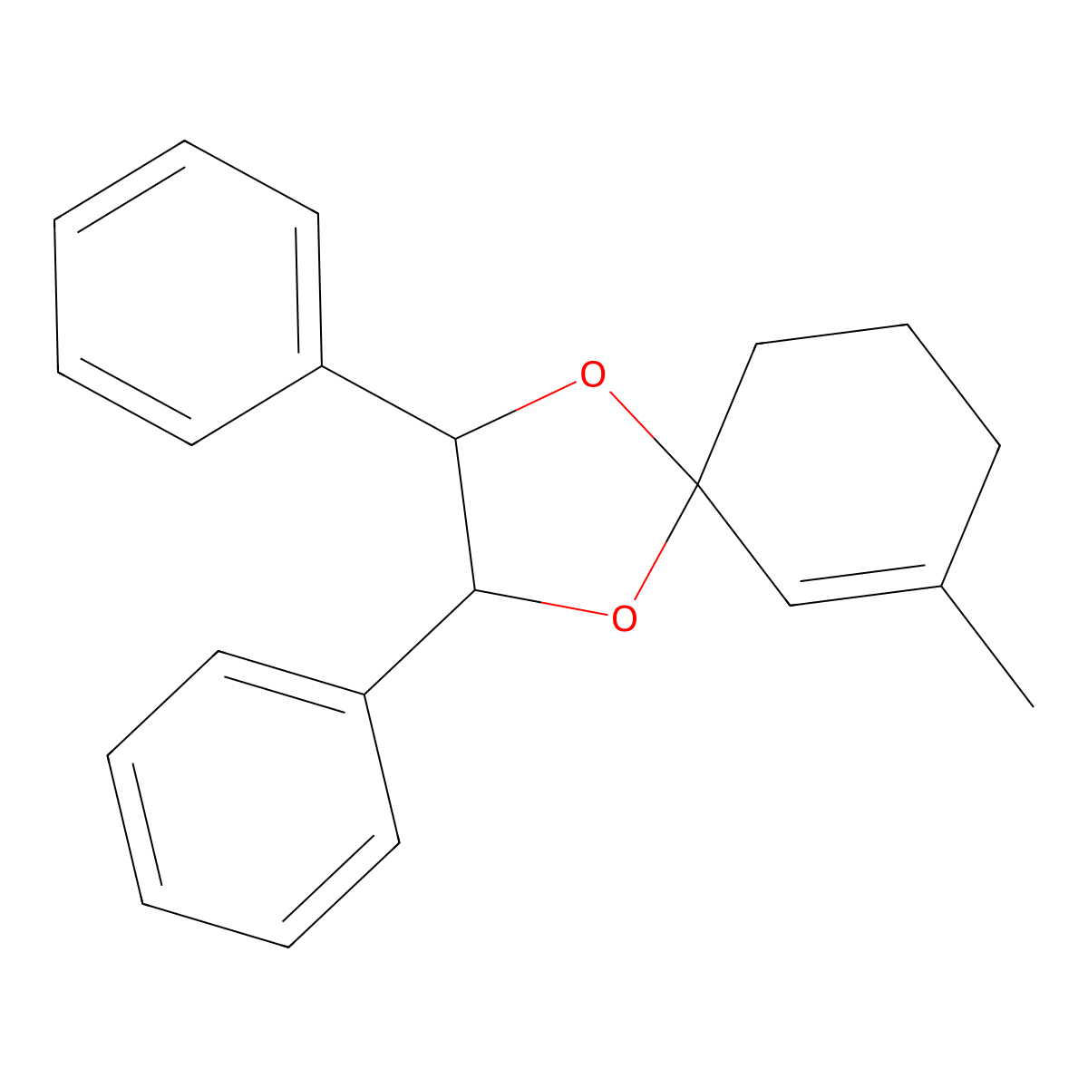 (2R,3R)-7-methyl-2,3-diphenyl-1,4-dioxaspiro[4.5]dec-6-ene molecular structure, CAS 1416324-25-8