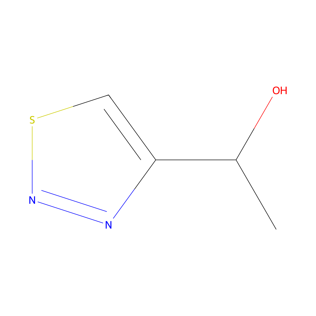 1-(1,2,3-Thiadiazol-4-yl)ethan-1-ol molecular structure, CAS 1416331-46-8
