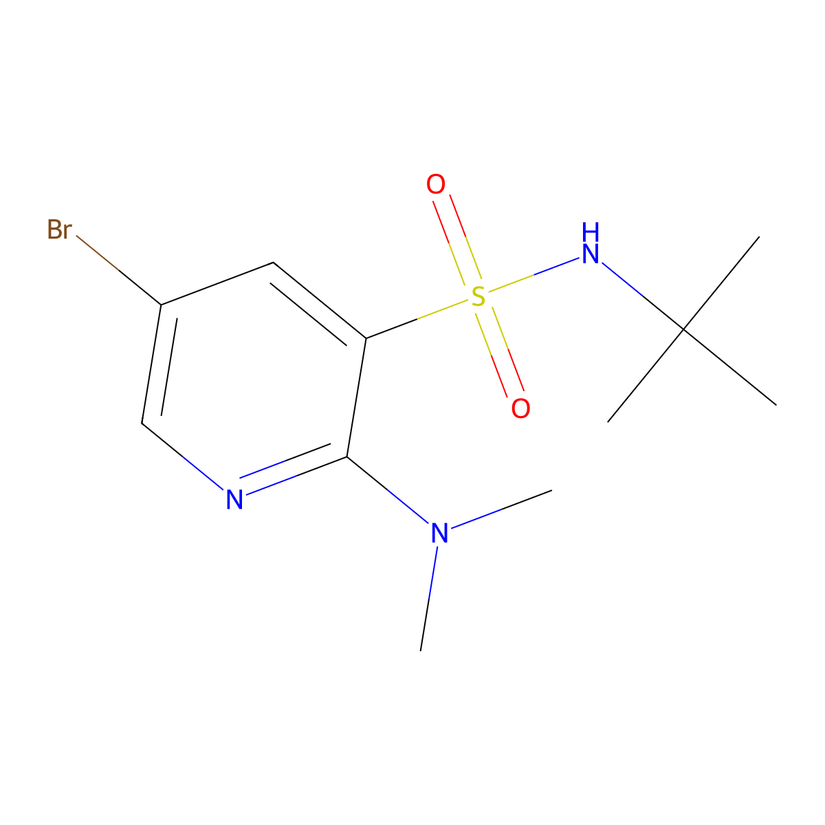 5-Bromo-N-(tert-butyl)-2-(dimethylamino)pyridine-3-sulfonamide molecular structure, CAS 1416336-56-5