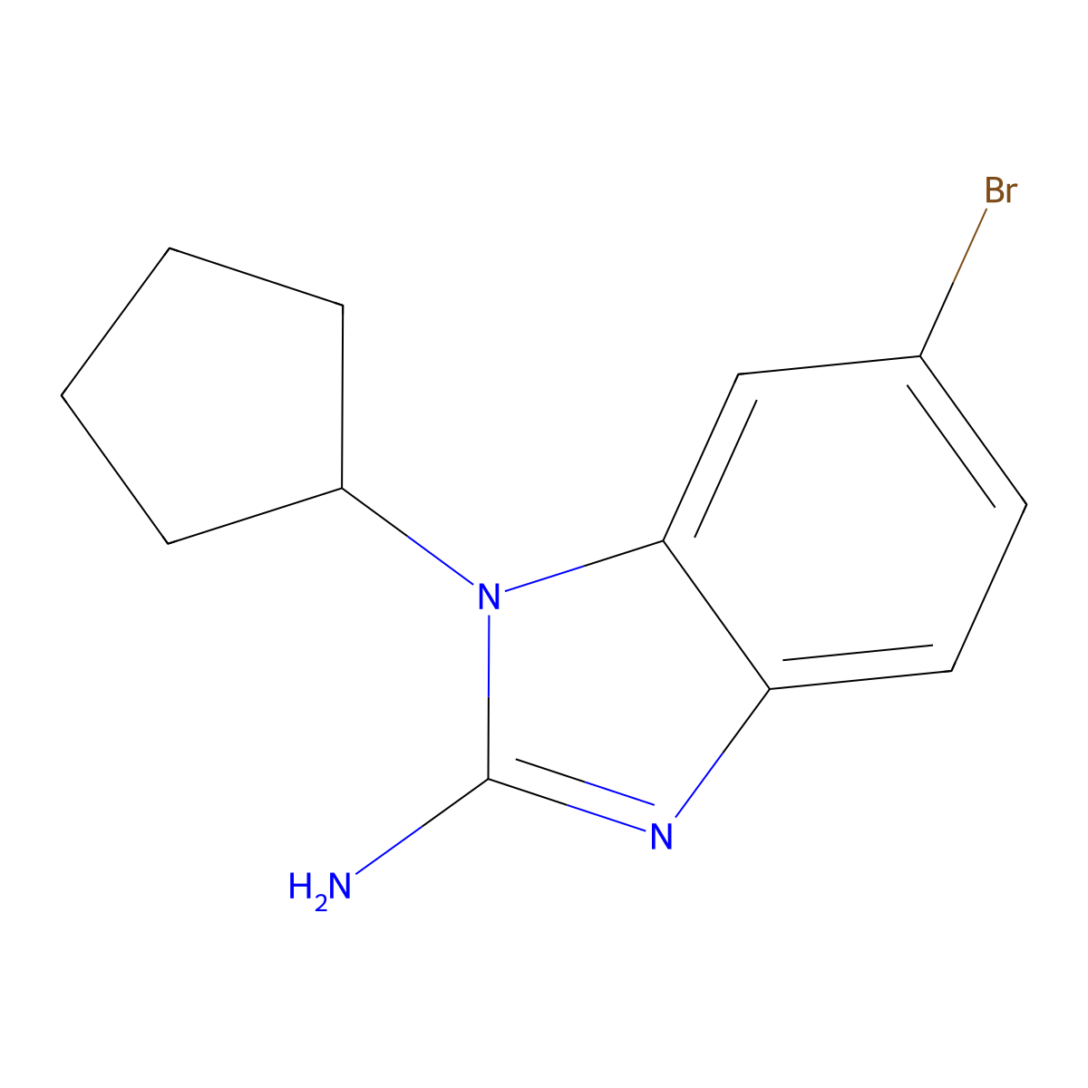 6-Bromo-1-cyclopentylbenzimidazol-2-amine molecular structure, CAS 1416336-61-2