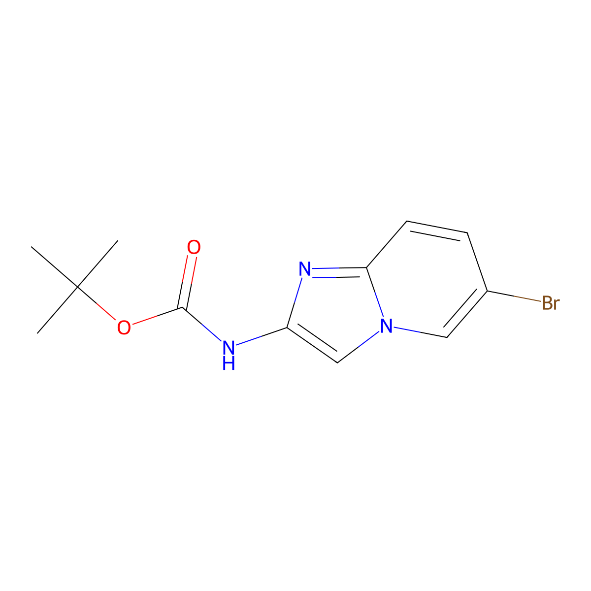 Tert-butyl (6-bromoimidazo[1,2-A]pyridin-2-YL)carbamate molecular structure, CAS 1416337-71-7