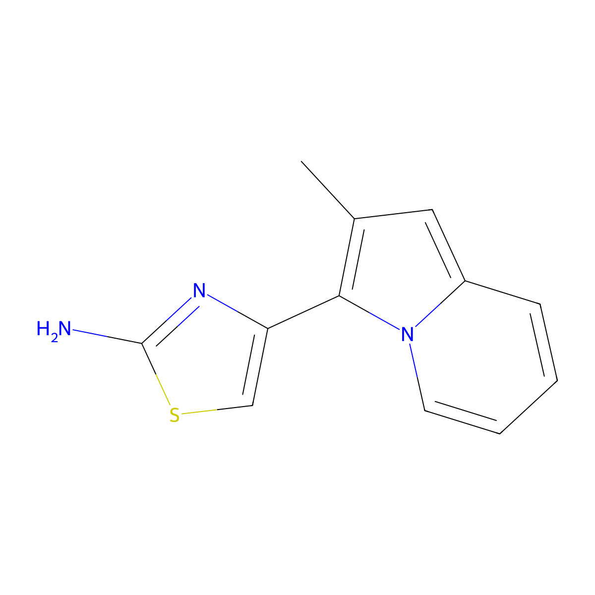 4-(2-Methylindolizin-3-yl)thiazol-2-amine molecular structure, CAS 1416338-56-1