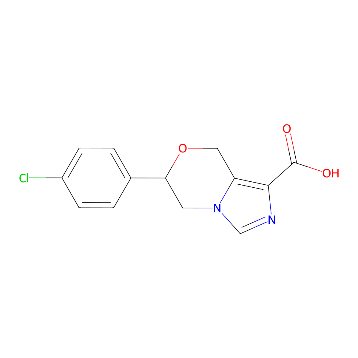 6-(4-Chlorophenyl)-6,8-dihydro-5H-imidazo[5,1-c][1,4]oxazine-1-carboxylic acid molecular structure, CAS 1416338-58-3