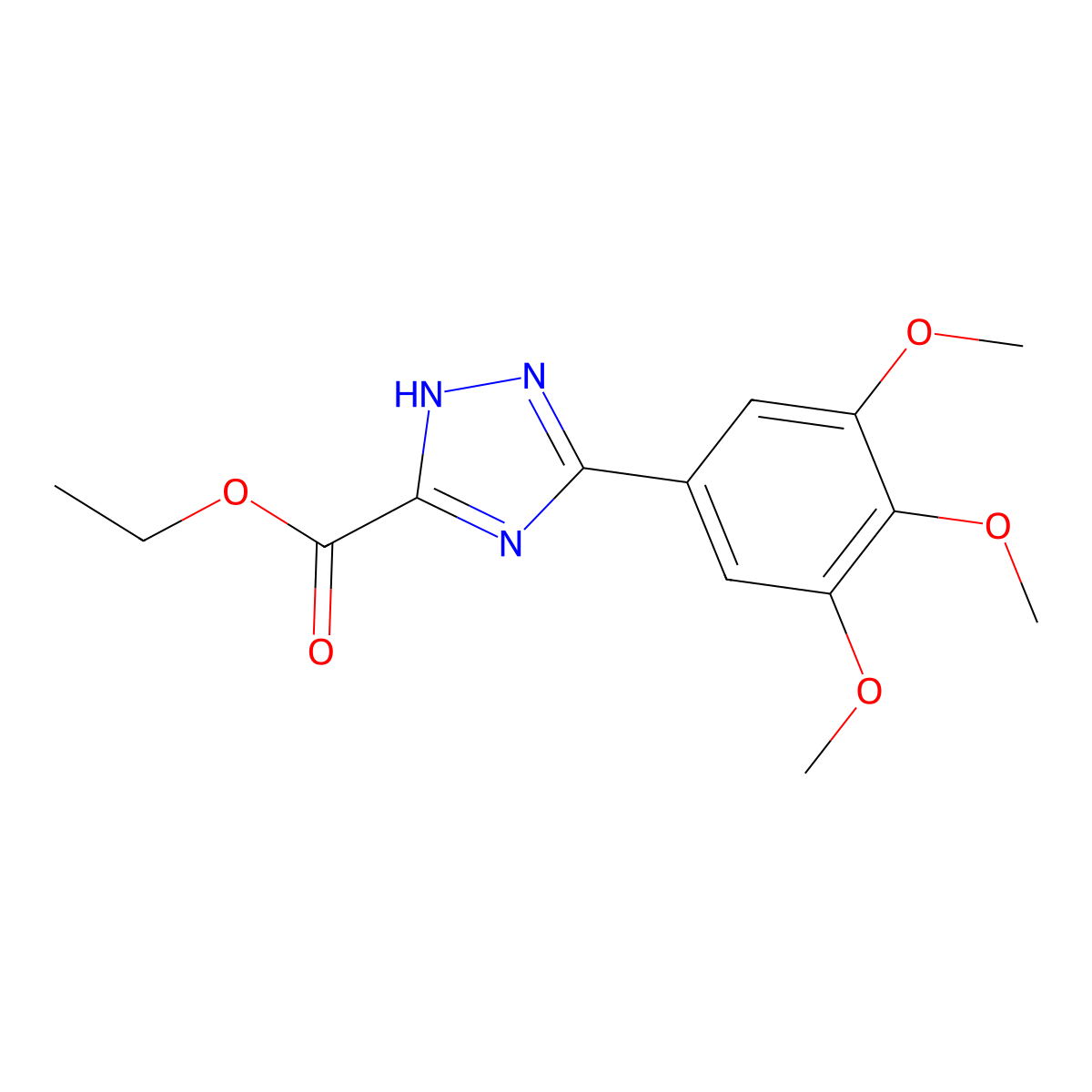 Ethyl 5-(3,4,5-Trimethoxyphenyl)-1H-1,2,4-triazole-3-carboxylate molecular structure, CAS 1416339-21-3
