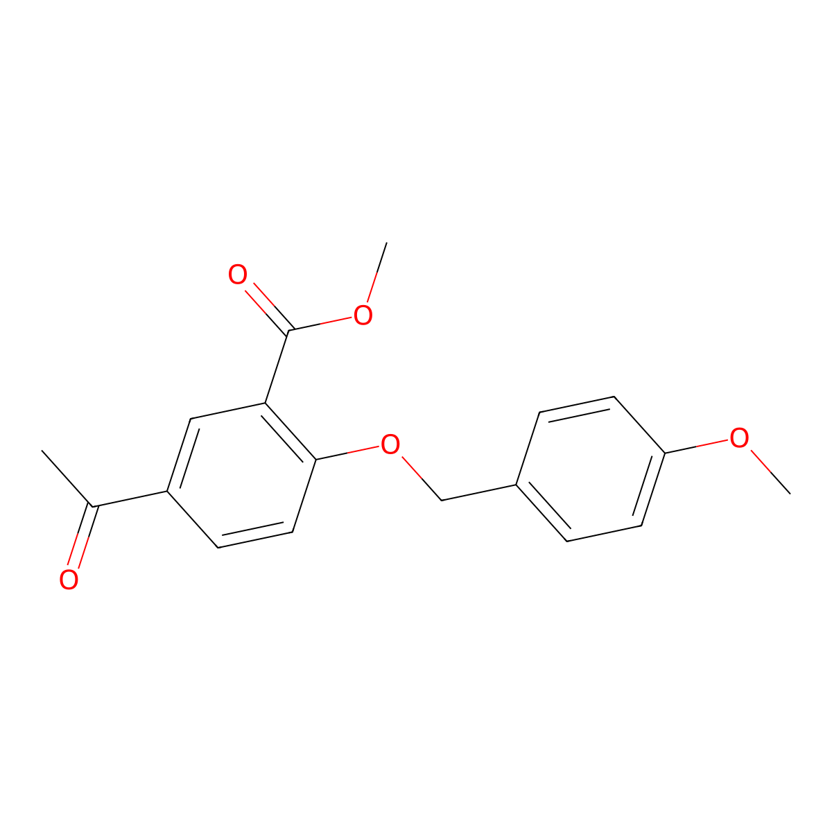 5-Acetyl-2-(4-methoxy-benzyloxy)-benzoic acid methyl ester molecular structure, CAS 1416339-27-9