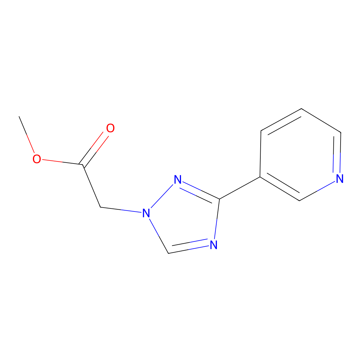 Methyl 2-(3-(pyridin-3-yl)-1H-1,2,4-triazol-1-yl)acetate molecular structure, CAS 1416339-39-3