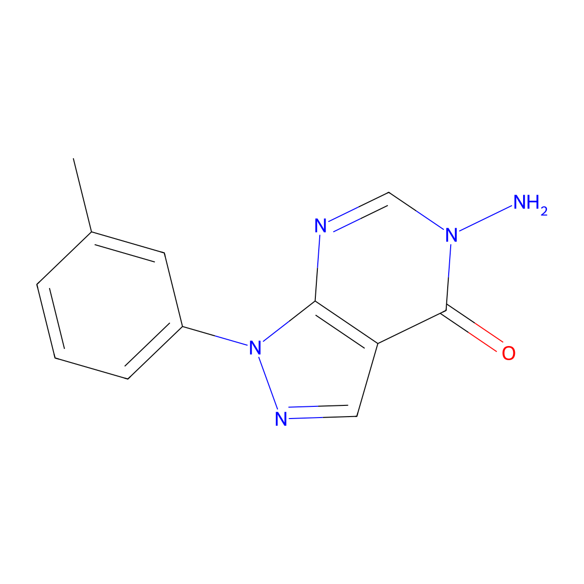 5-Amino-1-(m-tolyl)-1H-pyrazolo[3,4-d]pyrimidin-4(5H)-one molecular structure, CAS 1416339-41-7