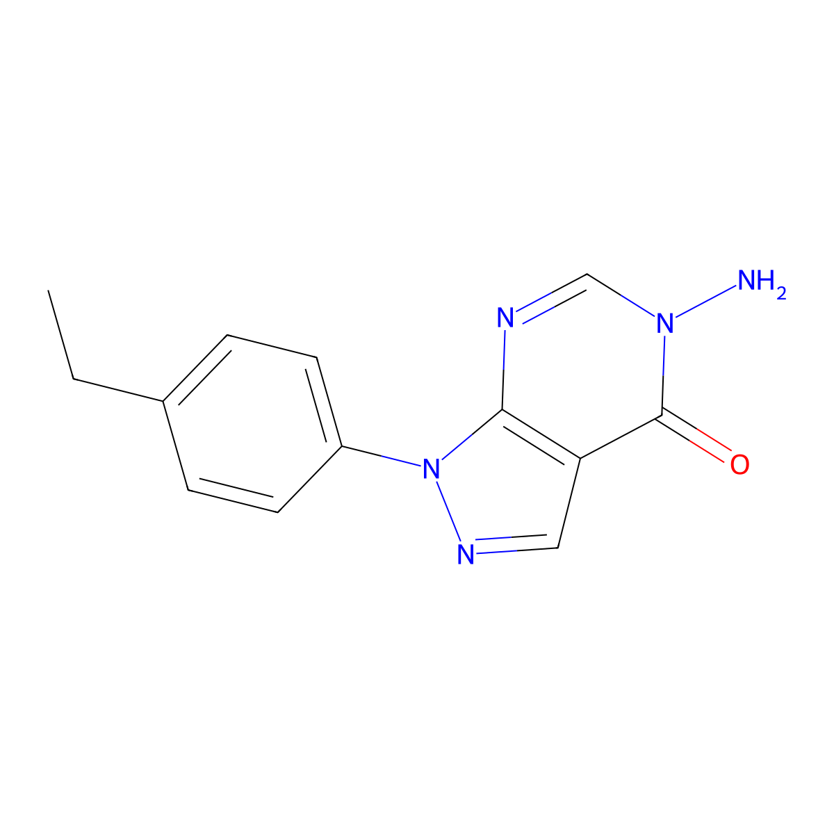 5-Amino-1-(4-ethylphenyl)-1H-pyrazolo[3,4-d]pyrimidin-4(5H)-one molecular structure, CAS 1416339-43-9