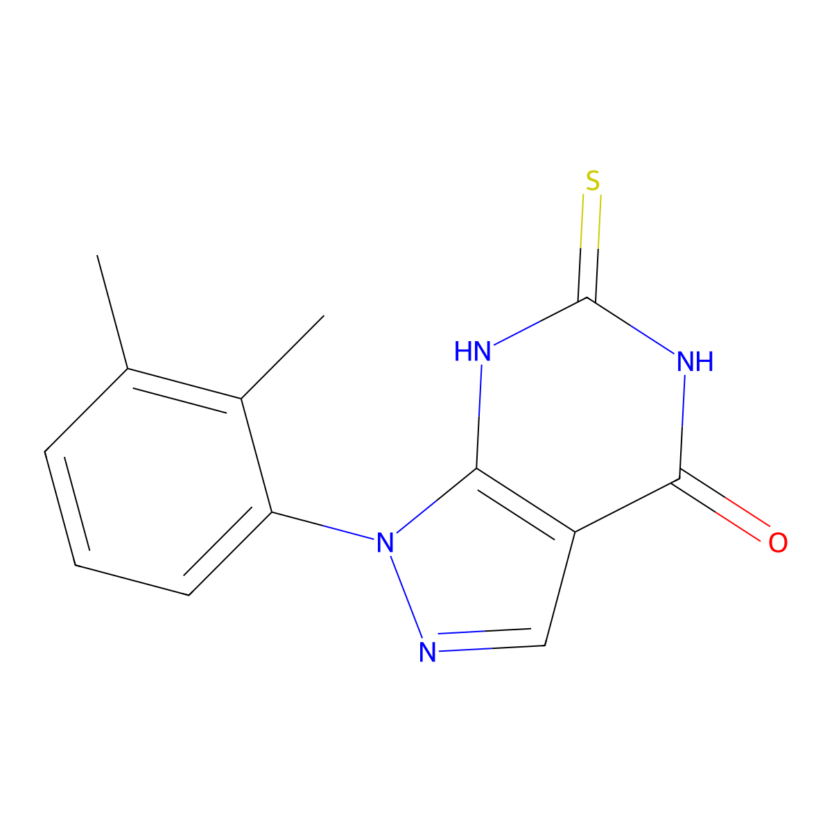 1-(2,3-Dimethylphenyl)-6-mercapto-1H-pyrazolo[3,4-d]pyrimidin-4(5H)-one molecular structure, CAS 1416339-45-1
