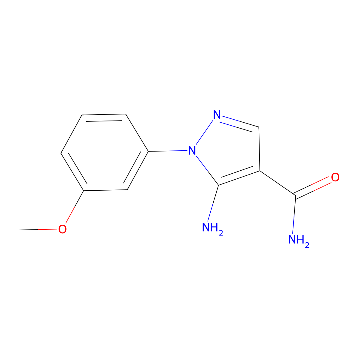 5-Amino-1-(3-methoxyphenyl)-1H-pyrazole-4-carboxamide molecular structure, CAS 1416340-32-3