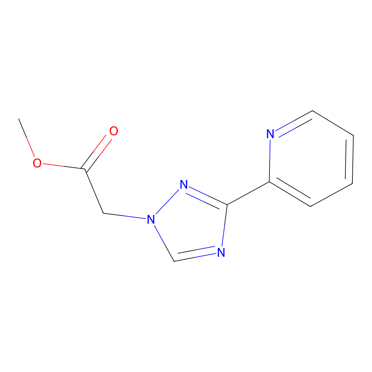 Methyl 2-(3-(pyridin-2-yl)-1H-1,2,4-triazol-1-yl)acetate molecular structure, CAS 1416340-58-3