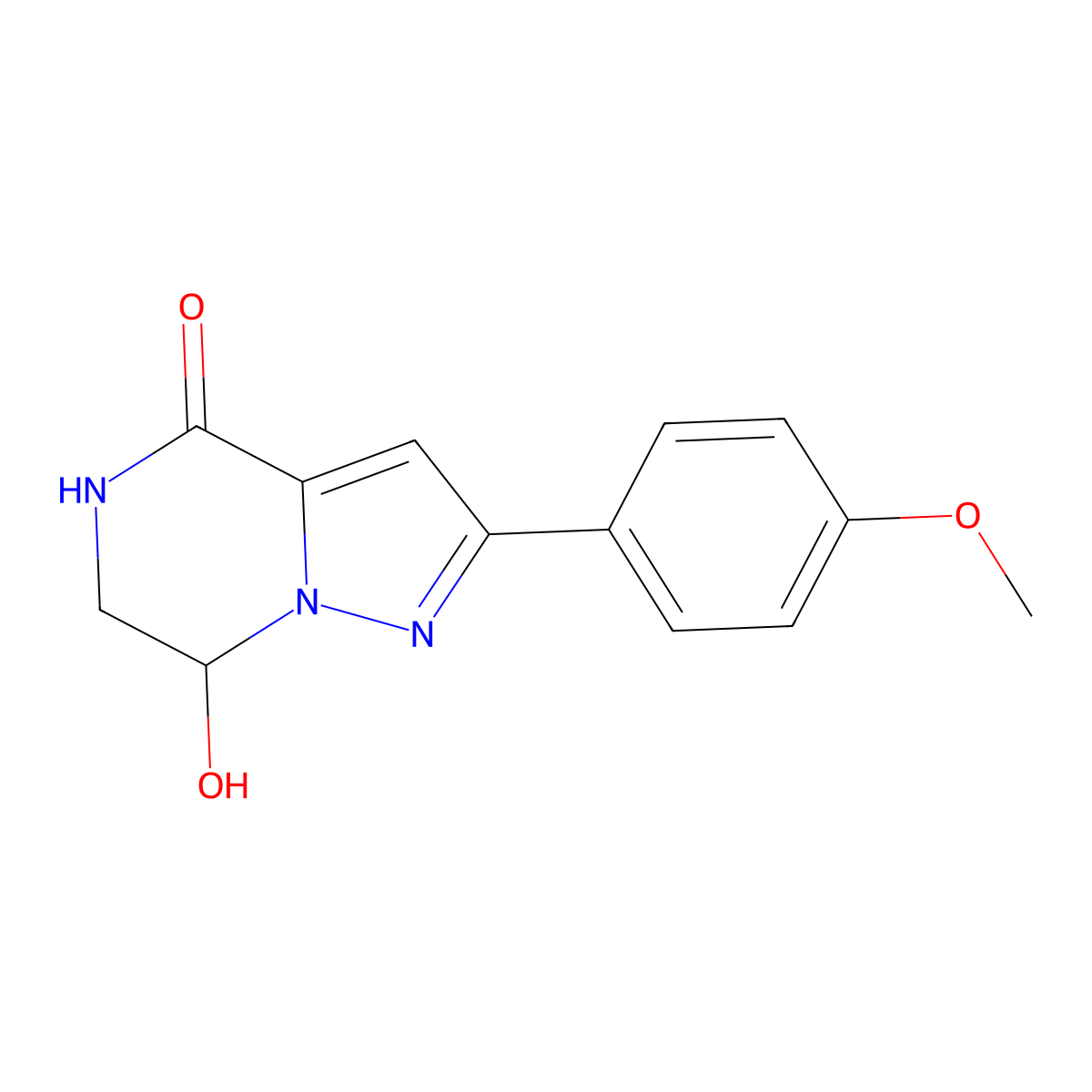 7-hydroxy-2-(4-methoxyphenyl)-6,7-dihydropyrazolo[1,5-a]pyrazin-4(5H)-one molecular structure, CAS 1416340-72-1
