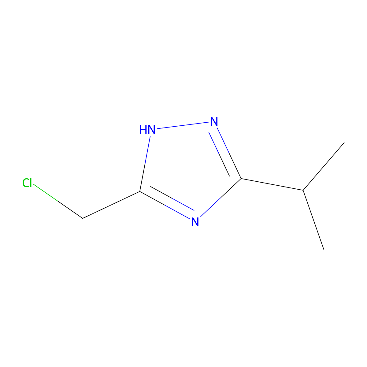 5-(chloromethyl)-3-(propan-2-yl)-1H-1,2,4-triazole molecular structure, CAS 1416340-78-7