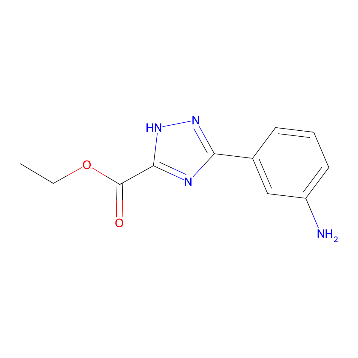ethyl 3-(3-aminophenyl)-1H-1,2,4-triazole-5-carboxylate molecular structure, CAS 1416340-86-7