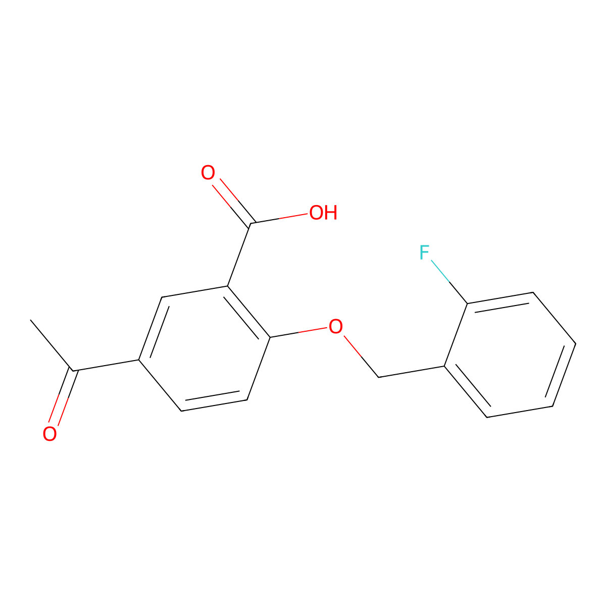 5-Acetyl-2-(2-fluoro-benzyloxy)-benzoic acid molecular structure, CAS 1416341-49-5