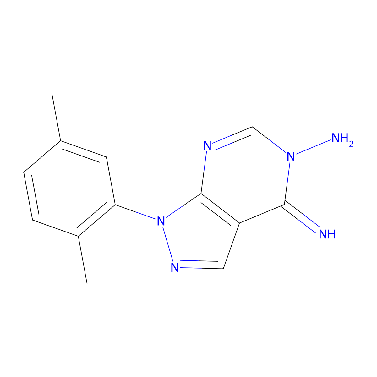 1-(2,5-Dimethylphenyl)-4-imino-1H-pyrazolo[3,4-d]pyrimidin-5(4H)-amine molecular structure, CAS 1416341-63-3