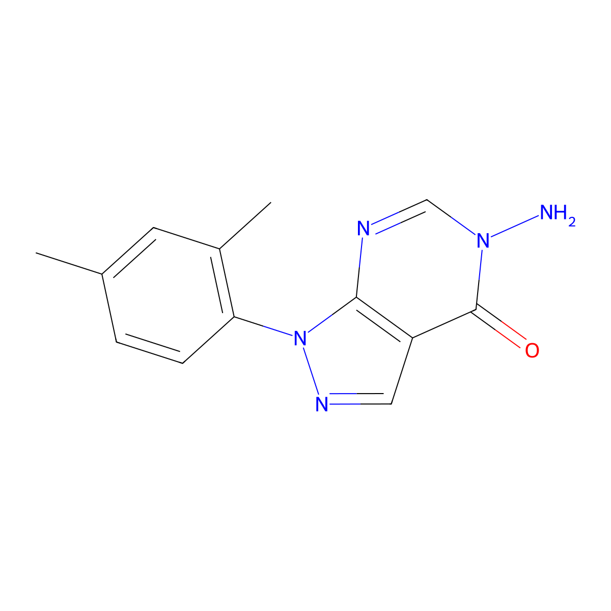 5-Amino-1-(2,4-dimethylphenyl)-1H-pyrazolo[3,4-d]pyrimidin-4(5H)-one molecular structure, CAS 1416341-73-5