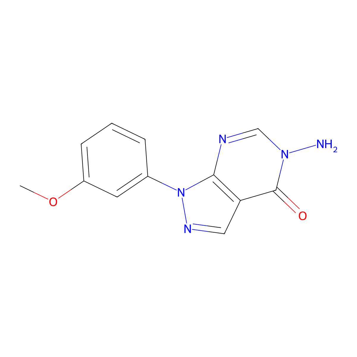 5-Amino-1-(3-methoxyphenyl)-1H-pyrazolo[3,4-d]pyrimidin-4(5H)-one molecular structure, CAS 1416342-15-8
