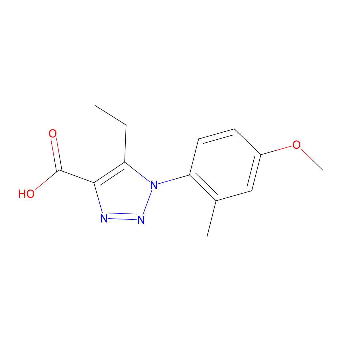 5-Ethyl-1-(4-methoxy-2-methylphenyl)-1H-1,2,3-triazole-4-carboxylic acid molecular structure, CAS 1416342-21-6