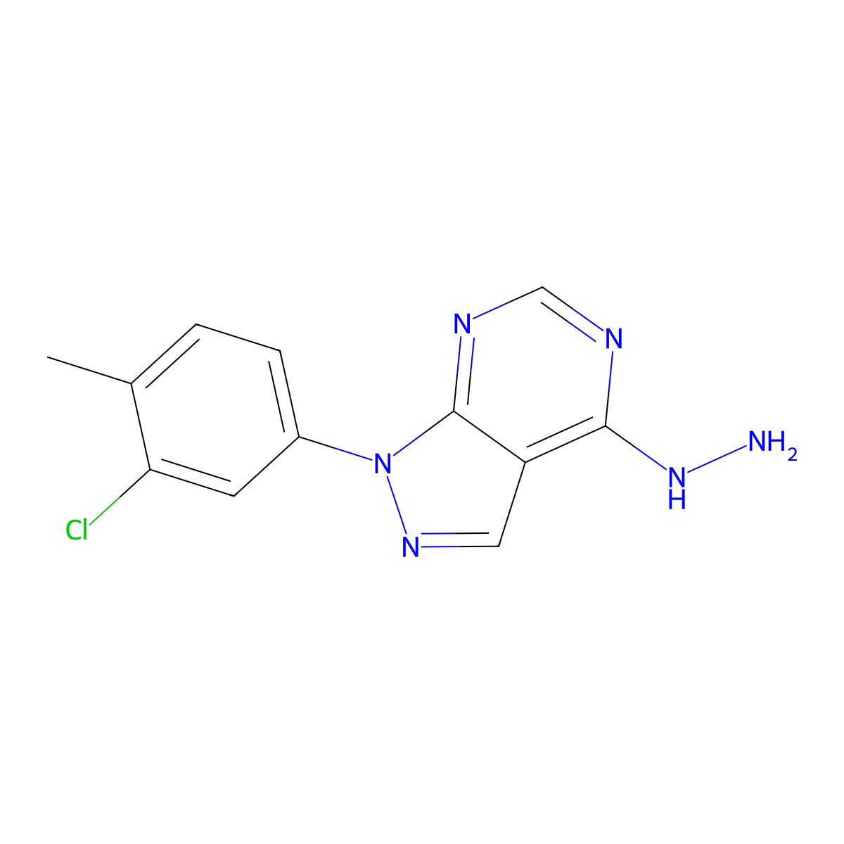 1-(3-Chloro-4-methylphenyl)-4-hydrazinyl-1H-pyrazolo[3,4-d]pyrimidine molecular structure, CAS 1416342-88-5
