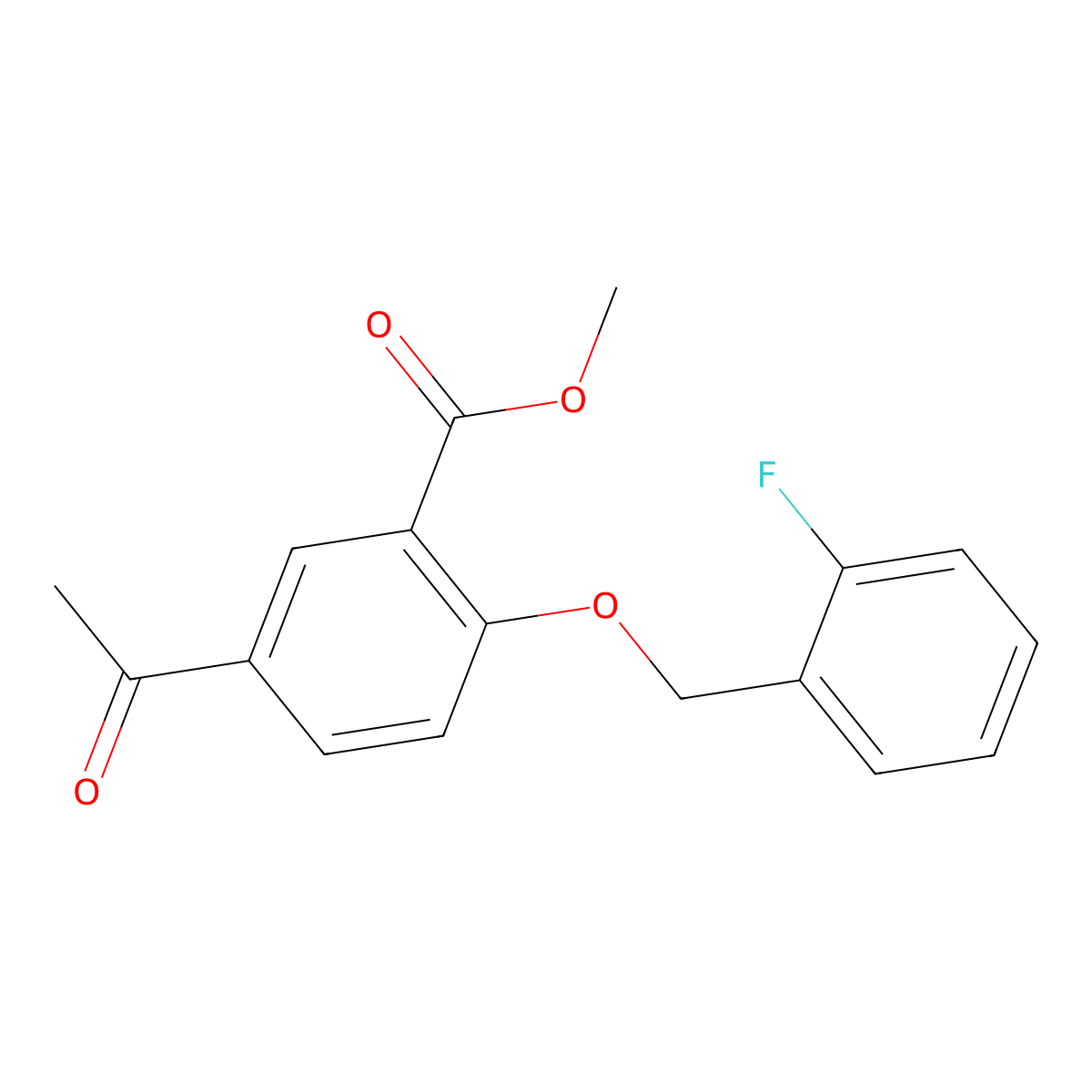 Methyl 5-acetyl-2-((2-fluorobenzyl)oxy)benzoate molecular structure, CAS 1416342-92-1