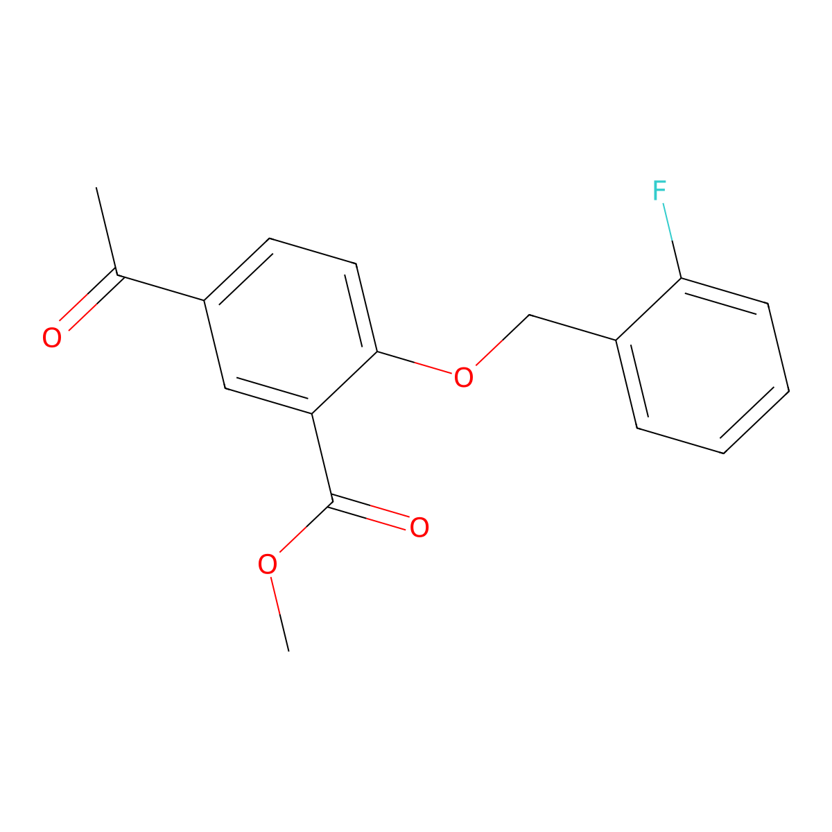 Methyl 5-acetyl-2-((2-fluorobenzyl)oxy)benzoate molecular structure, CAS 1416342-92-1