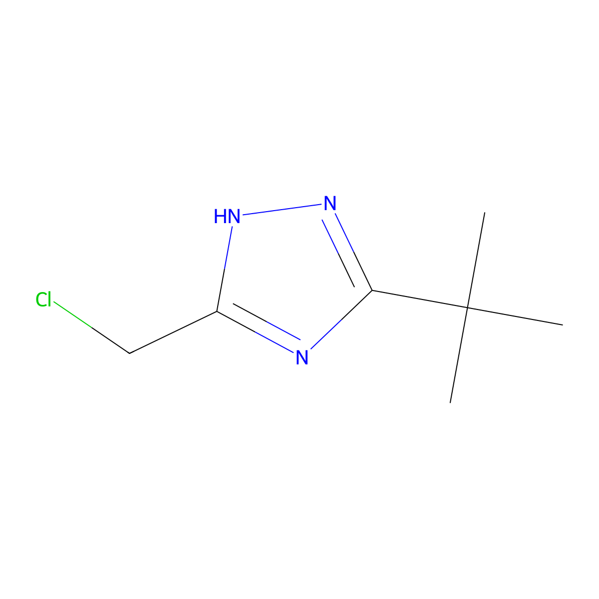 3-tert-butyl-5-(chloromethyl)-4H-1,2,4-triazole molecular structure, CAS 1416343-07-1