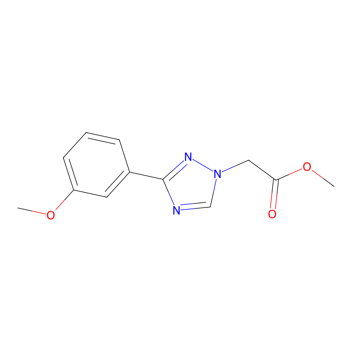 Methyl 2-(3-(3-methoxyphenyl)-1H-1,2,4-triazol-1-yl)acetate molecular structure, CAS 1416344-09-6