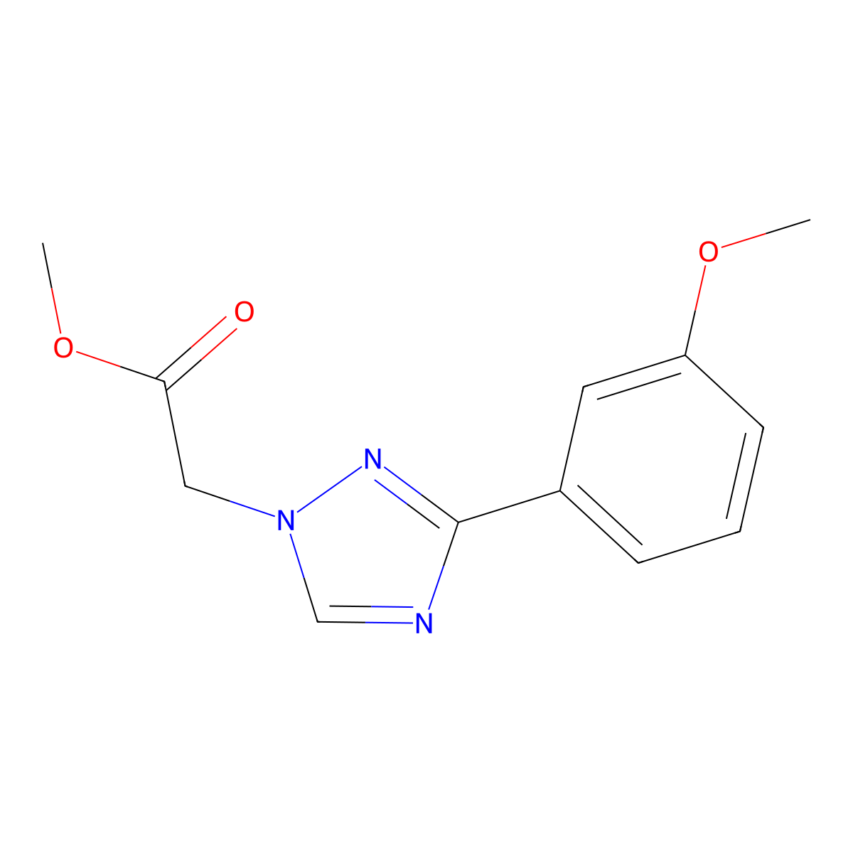 Methyl 2-(3-(3-methoxyphenyl)-1H-1,2,4-triazol-1-yl)acetate molecular structure, CAS 1416344-09-6