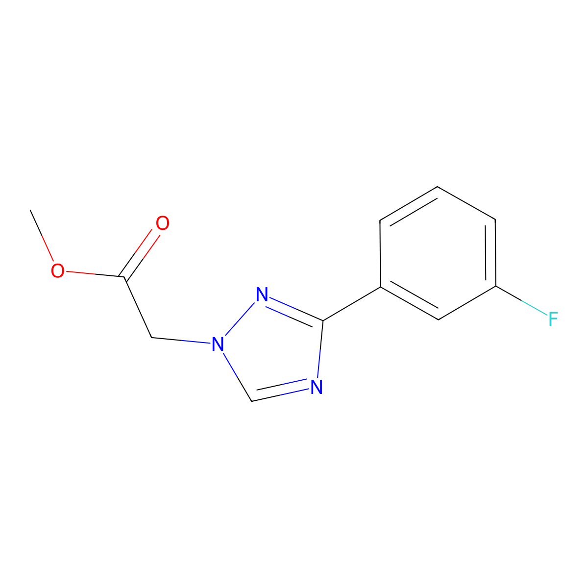 Methyl 2-(3-(3-fluorophenyl)-1H-1,2,4-triazol-1-yl)acetate molecular structure, CAS 1416344-20-1