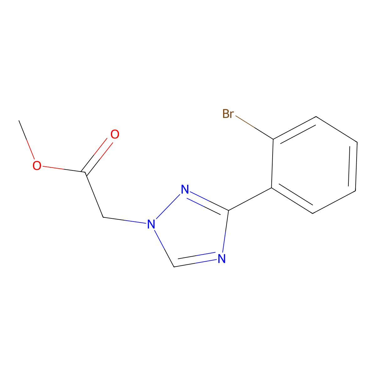 Methyl 2-(3-(2-bromophenyl)-1H-1,2,4-triazol-1-yl)acetate molecular structure, CAS 1416344-31-4