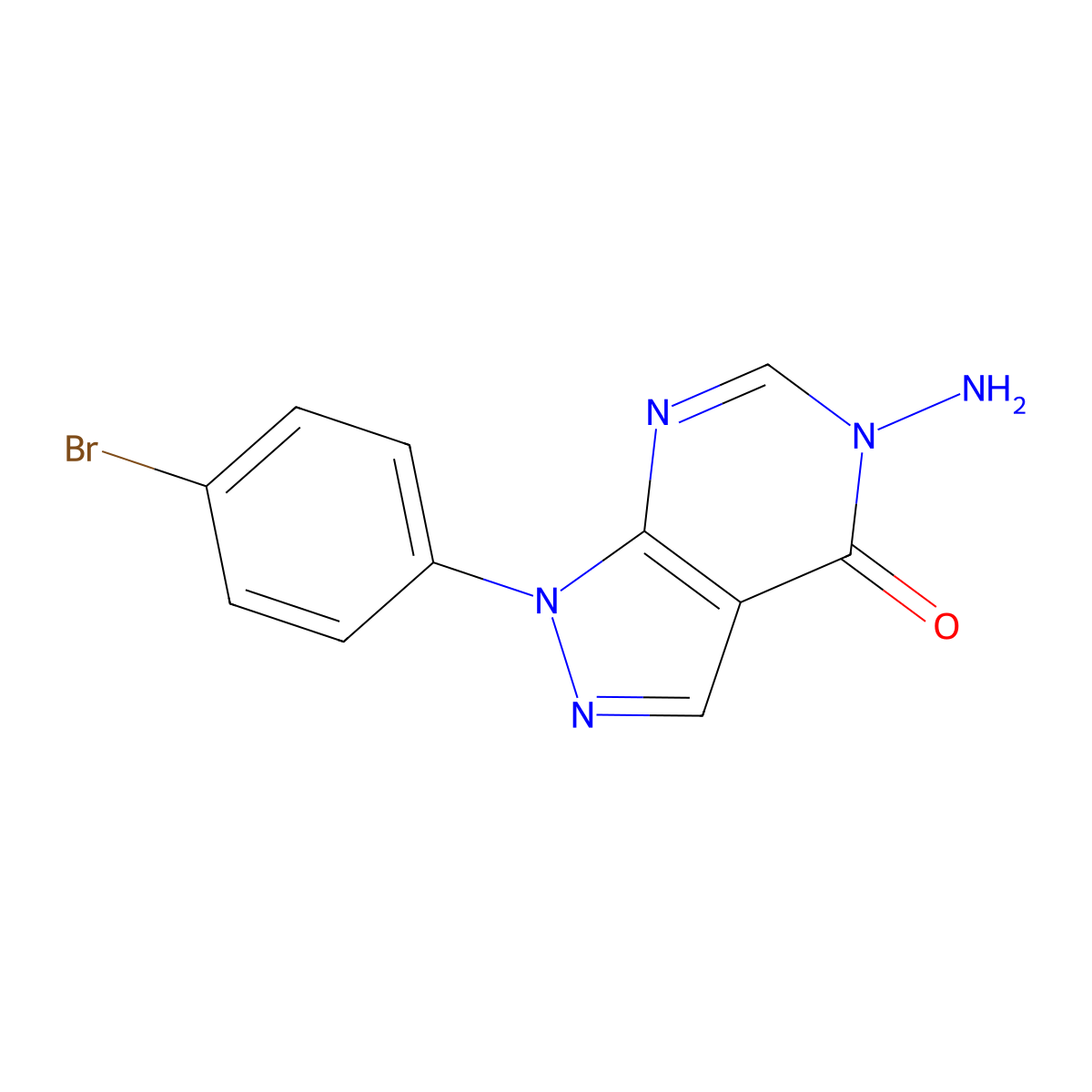 5-Amino-1-(4-bromophenyl)-1H-pyrazolo[3,4-d]pyrimidin-4(5H)-one molecular structure, CAS 1416344-67-6